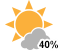 A mix of sun and cloud. Risk of thundershowers (40%)